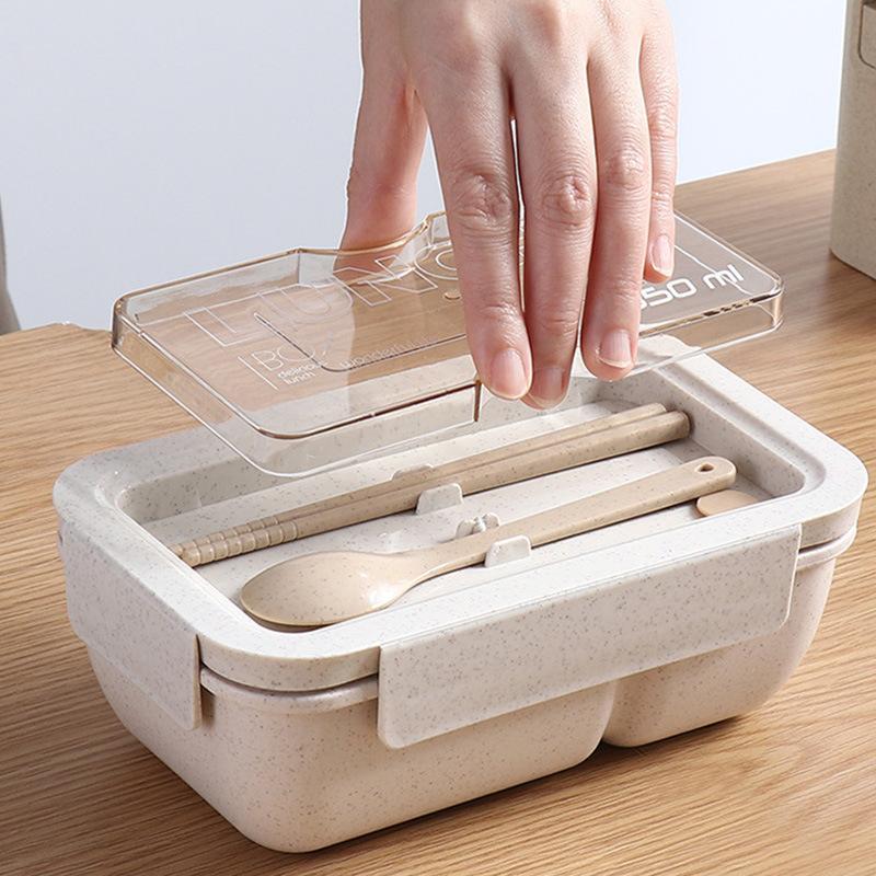 Коробка для обеда из пшеничной соломы в японском стиле. Студенты приносят посуду и коробки для обеда. Коробка для еды с микроволновой печью, сохраняющая свежесть.