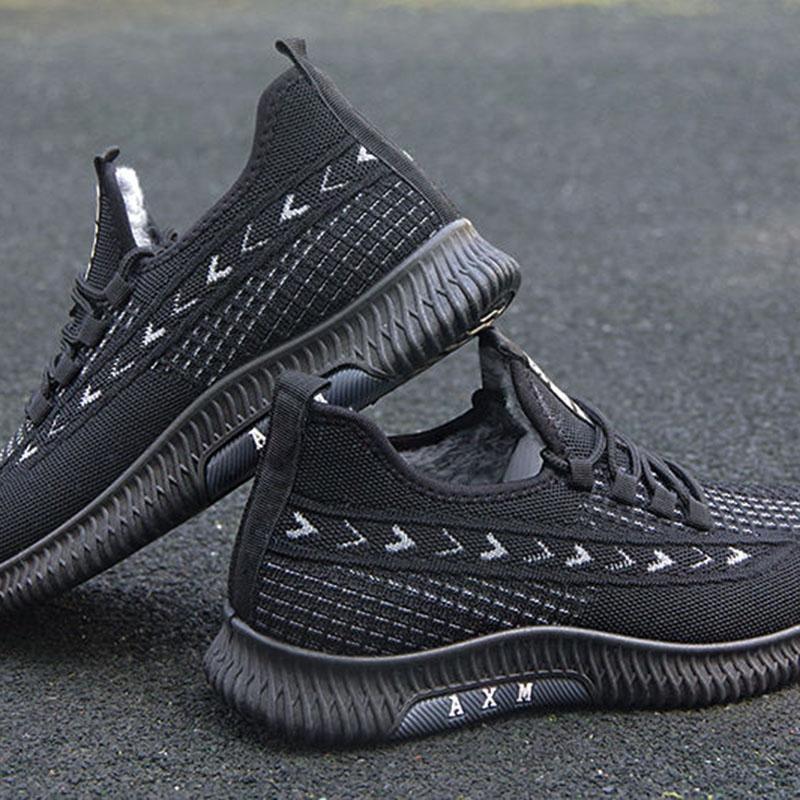 Хлопковая обувь, мужская утолщенная плюшевая теплая мужская нескользящая мягкая подошва, легкая осенне-зимняя спортивная повседневная обувь, зимняя обувь