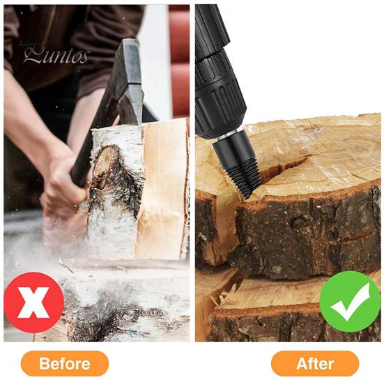 Easy Split Drill Bit Wood Splitter Rustproof Corrosion Resistant Widely Used Universal Wood Splitter Drill Bits with 3 Handles