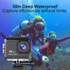 4K Ultra HD экшн-камера с WiFi, водонепроницаемая на 30 м, спортивная камера, 2,0-дюймовый экран, аккумулятор 900 мАч для активного отдыха, велоспорта, дайвинга, влогов
