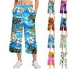Women's Summer High Waist Printed Casual Sportswear Casual Cropped Pants Loose Pants