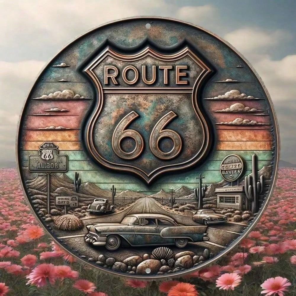 Винтажная металлическая табличка Route 66, Ретро настенный декор для кухни, гостиной, Пасхальный подарок