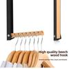 Wooden Over The Door Hanger 6 Slots Hanging Coat Rack New Clothes Drying Rack  for Travel