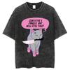 Fashion Death Metal Unicorn Ropa Hombre Y2K Men Women Unisex Harajuku Washed T-Shirt Streetwear Retro Cotton T Shirts Tees