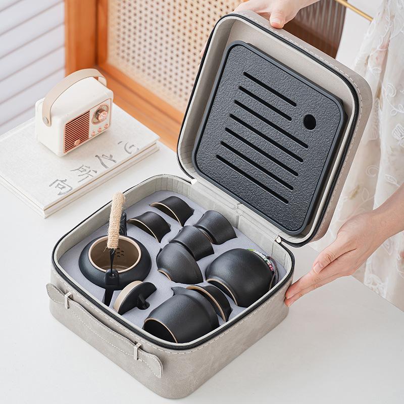 Travel tea set Outdoor portable Kung Fu tea set Business souvenir gift gift print