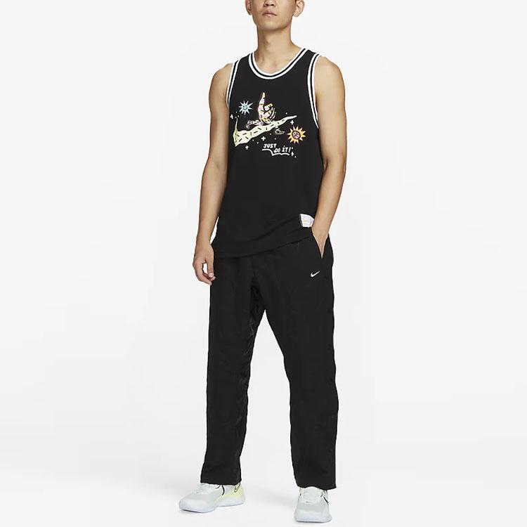 Nike Баскетбольные брюки прямого покроя с плетеными пуговицами, мужские, черные FD7612-010