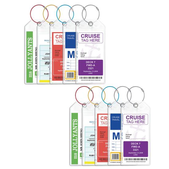 10 шт. круизная багажная бирка с петлей, широкий держатель багажной бирки Cruise Essentials, бирка с уплотнением на молнии, многоразовый водонепроницаемый держатель для круизных документов, карнавал