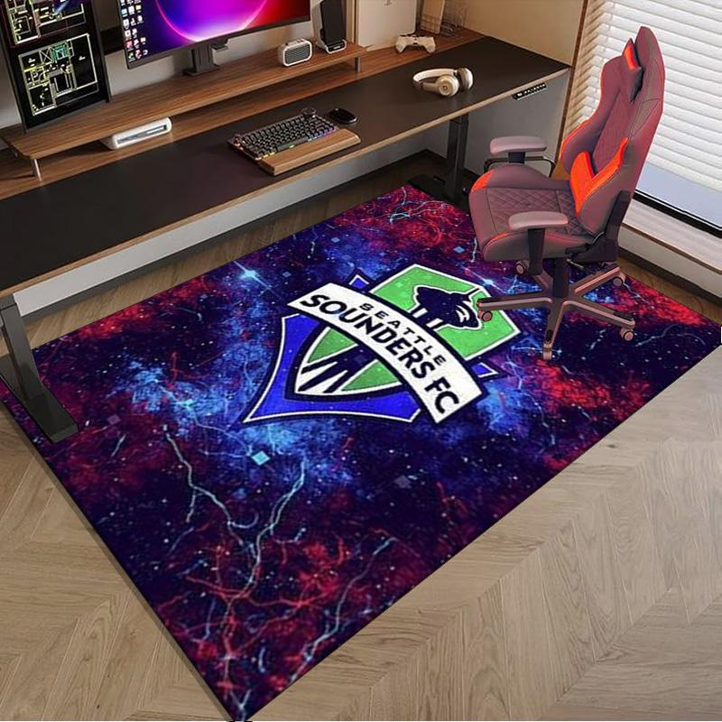 Sea-ttle Fc Logo Printed Area Rug for Office, Chair Rug, Decorative Carpet Floor Mat, Large Size Fan gifts Christmas gifts