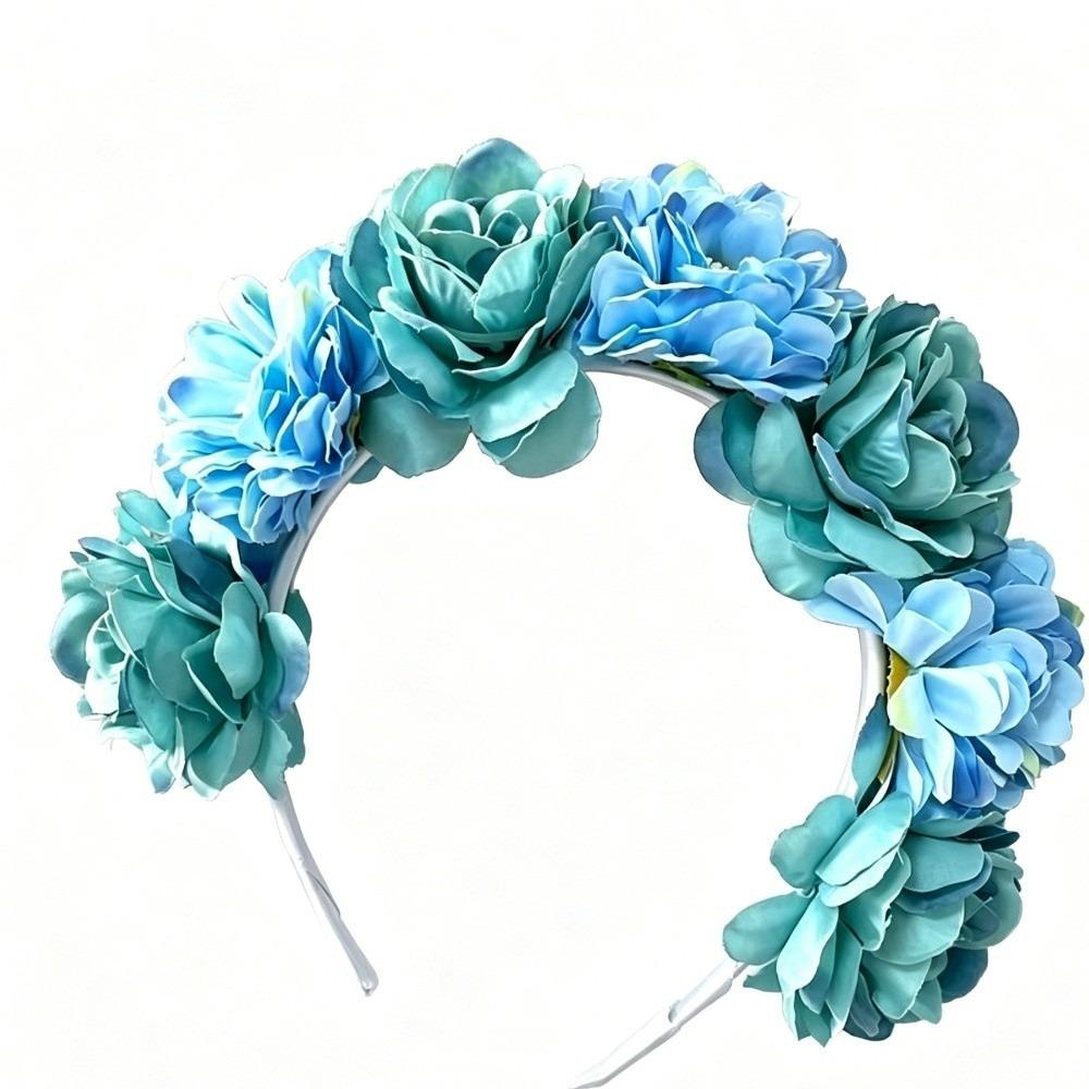Vintage Artificial Flower Crown Romantic Bohemian Hair Accessories Colorful Floral Headband Women
