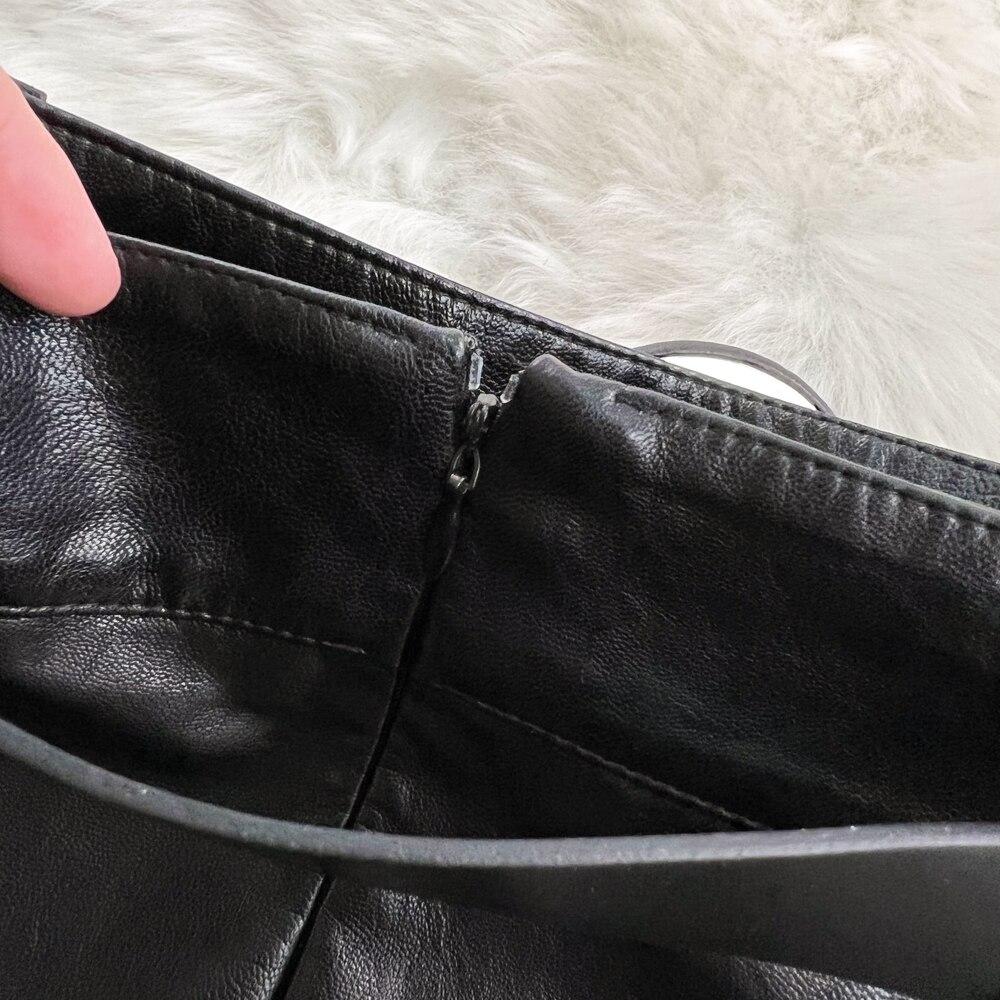 Осень и Зима Ретро Темперамент Высокая Талия Тонкий Пакет Бедра Однобортный Длинный Разрез Открытая Вымытая Кожа Юбка Половинной Длины