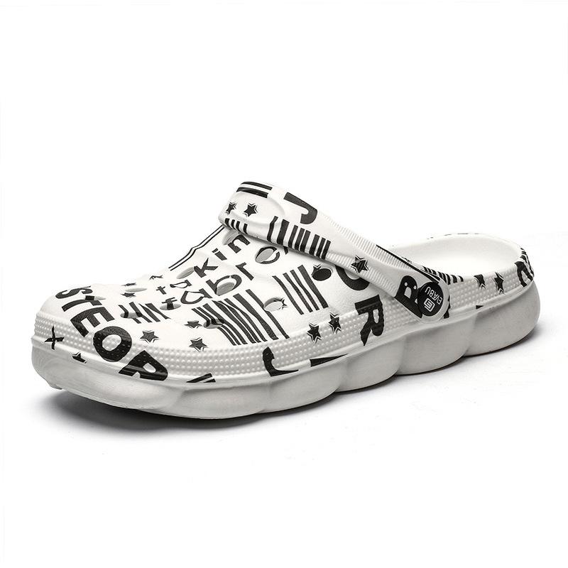 Парная обувь с отверстиями, уличная, нескользящая, на толстой подошве, мужская пляжная обувь, летняя, камуфляжная, два способа носки, мягкая подошва, шлепанцы с закрытым носком