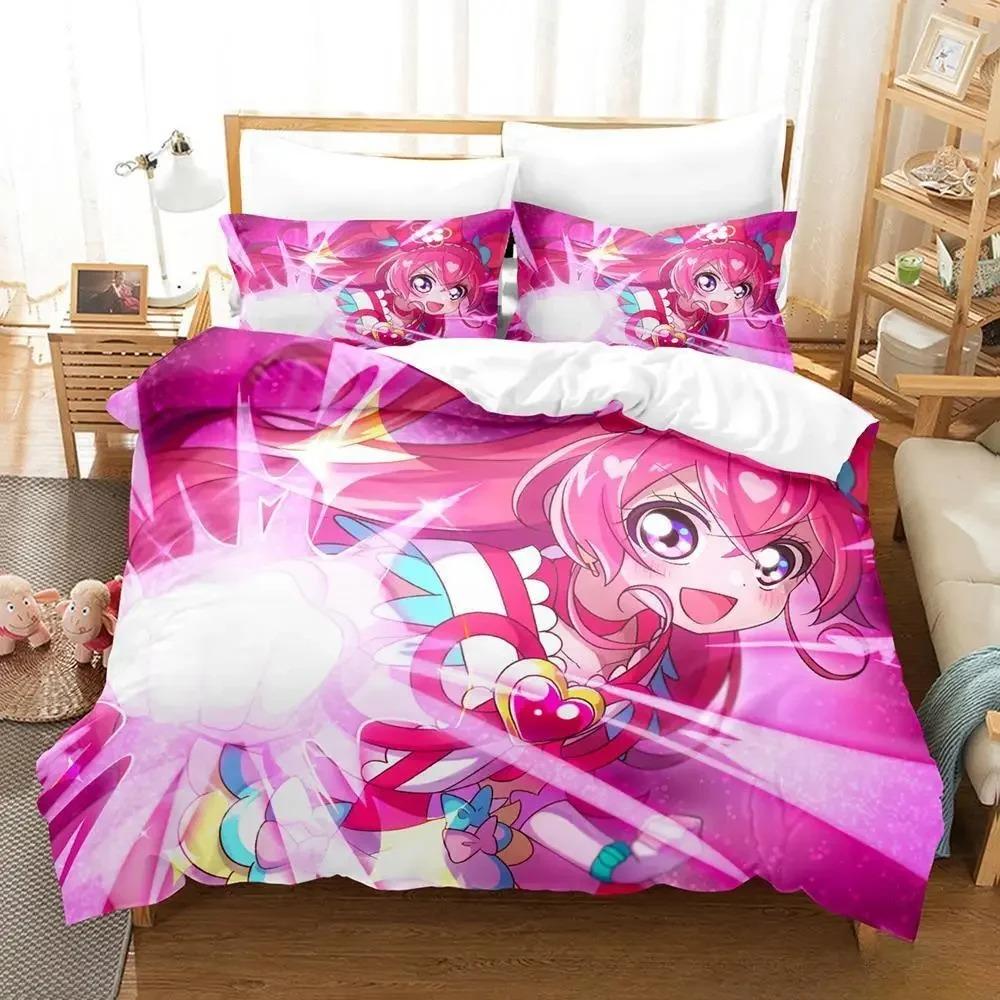 Постельное белье Smile PreCure 3D Аниме Комплект Single Twin Full Queen King Размер Кавайное Пододеяльник для Взрослой Детской Спальни