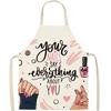 Minimalist Linen Apron For Women With Lipstick Design And Waterresistant Material For Nail Salons
