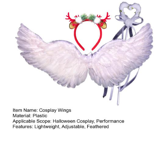 Косплей Крыло ангела Детский набор крыльев ангела с повязкой на голову и волшебной палочкой феи