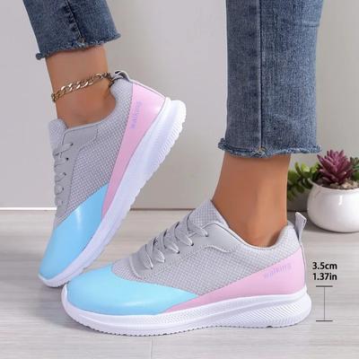 Модная обувь для женщин 2024 года, горячая распродажа, женская обувь на шнуровке, вулканизированная обувь, осенняя дышащая сетка, разноцветная повседневная удобная обувь для ходьбы