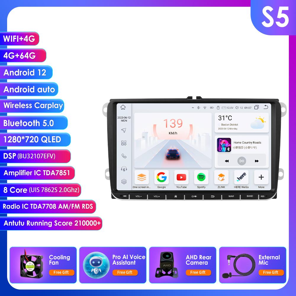 Автомобильная магнитола Hizpo Octa Core 9 дюймов Android AutoRadio для Volkswagen VW Passat B6 B7 CC Tiguan Touran GOLF POLO Carplay 4G Автомобильный мультимедиа GPS 2din стерео
