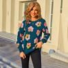 Autumn and Winter Large-sized Women's Sweater, Flower-patterned Long-sleeved Round-neck Knitted Sweater, Fashionable Base Layer