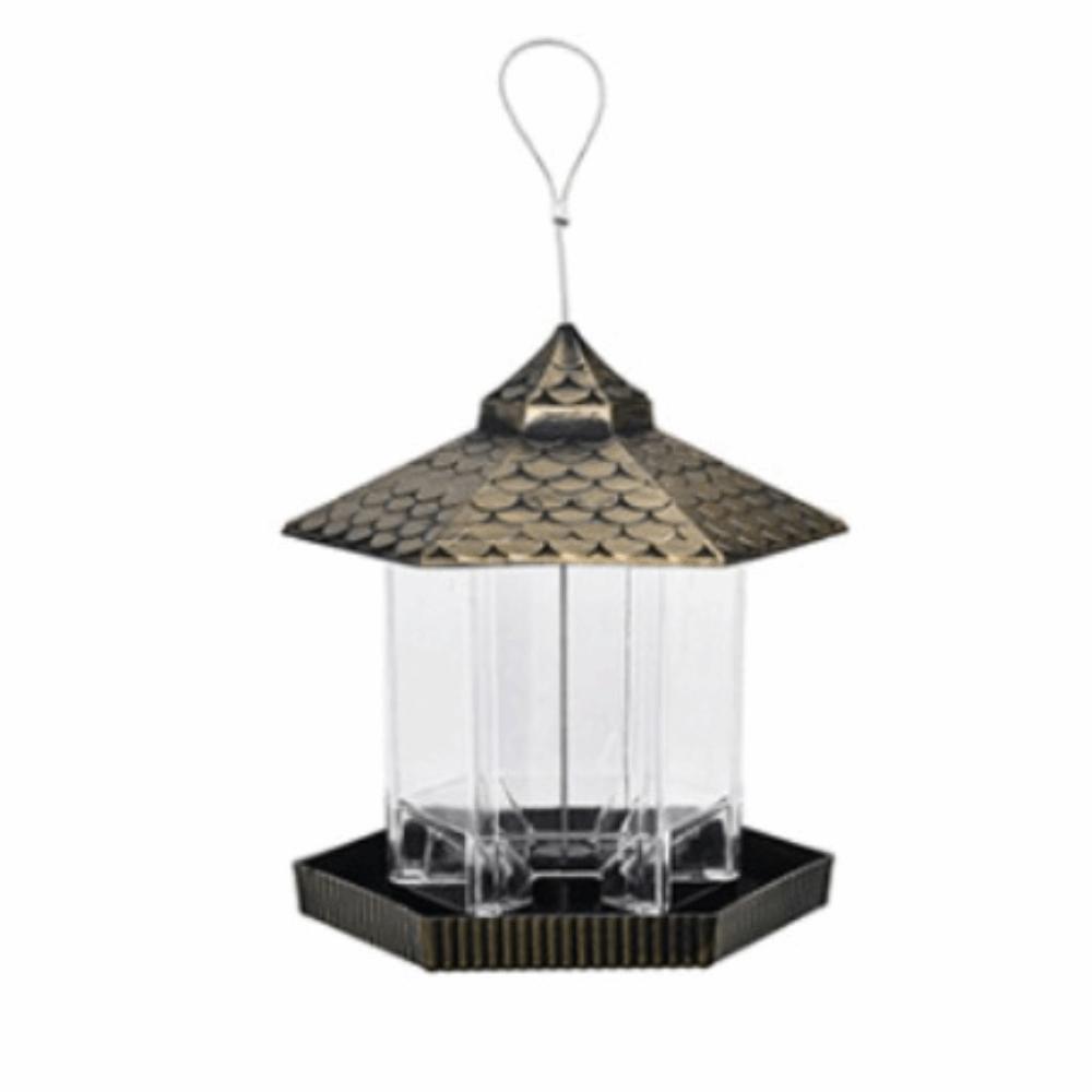 Plastic Bird Feeding Station Tower Shape Bird Feeding Tray Food Container  Outdoor Use