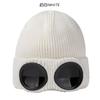 men's and women's autumn and winter windproof glasses, velvet ski caps, European and American knitted warm wool glasses hats
