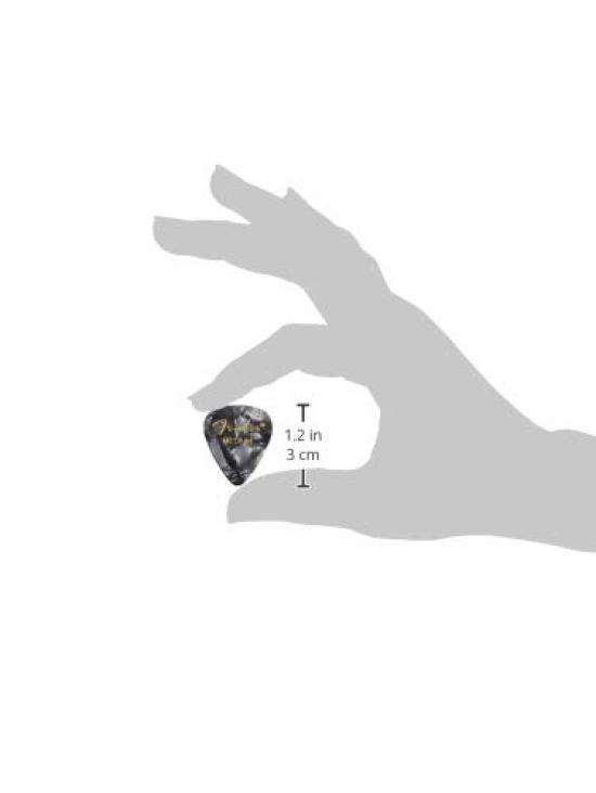 Fender 351 Shape Premium Picks Black Moto Medium, (12 Pack)