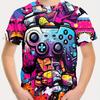 Children's Clothing T-Shirts for Boys Short Sleeve Children's T-Shirts 3D Gamepad Print Fashion Round Neck Kids Summer Clothes