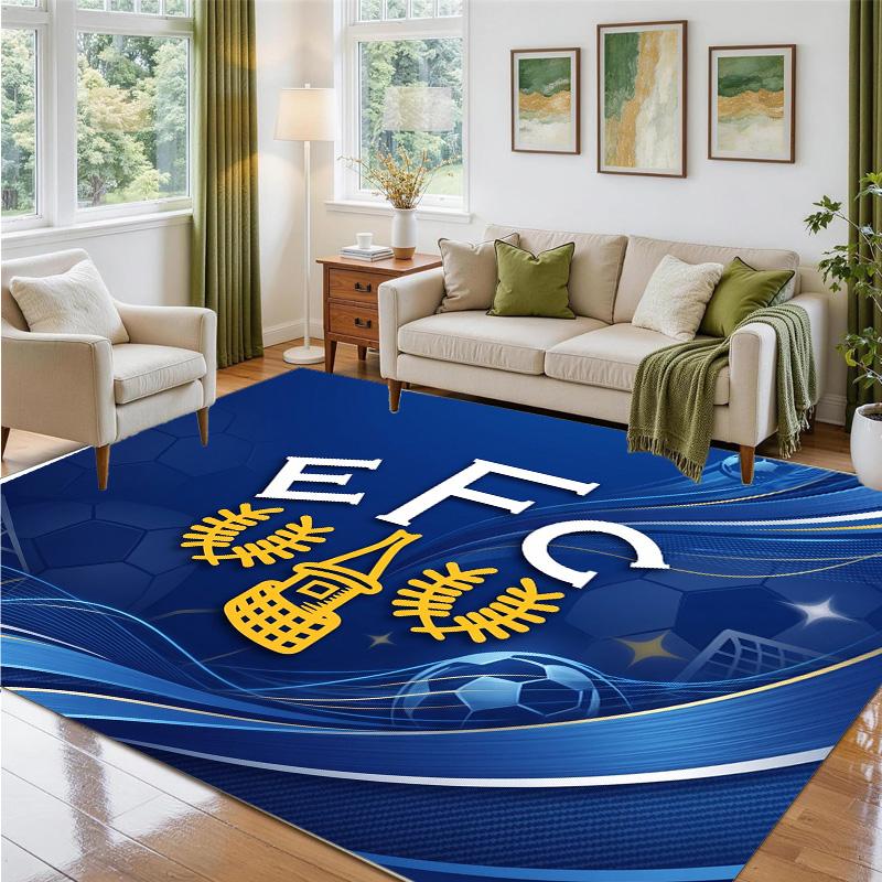Everton Football Design Crystal Velvet Rug Soft Decorative Mat for Bedroom Entrance