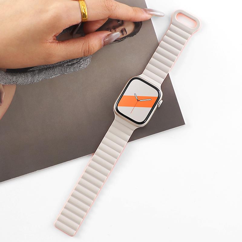Silicone Loop Magnetic strap For Apple watch band 44mm 40mm 45mm 49mm 41mm 42 46mm Bracelet iWatch series 8 SE 6 7 Ultra 2 9 10