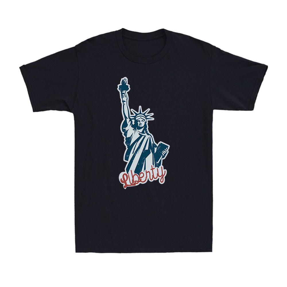 Statue of Liberty Freedom Independence 4th of July NYC USA Men's Cotton T-Shirt