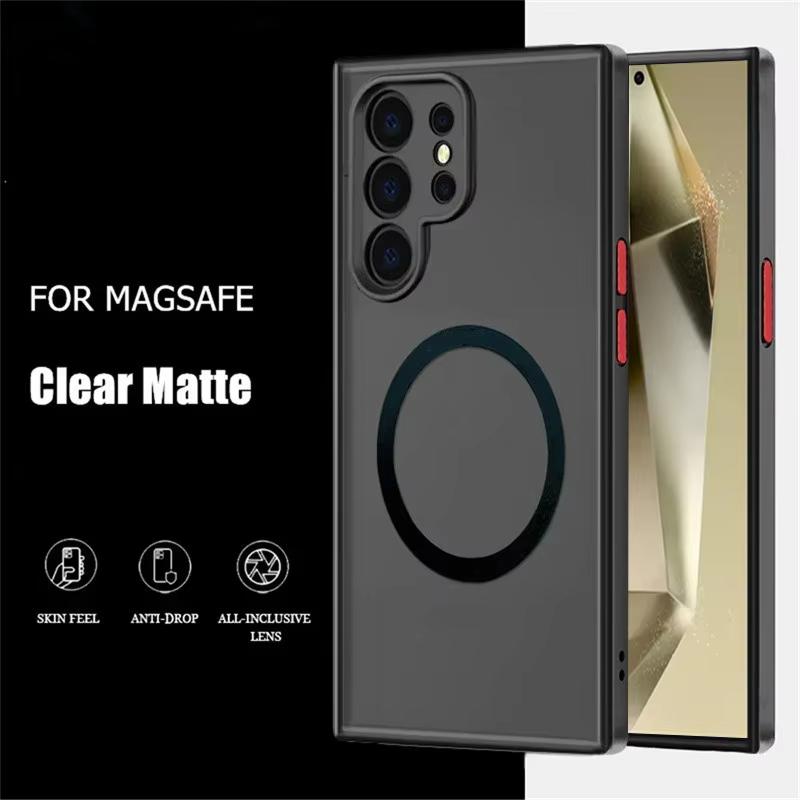 Магнитный чехол для Samsung Galaxy S25 S24 S23 S21 S20 Ultra Plus FE Чехлы для Magsafe для Samsung S22 Note 20 Ultra 10 Plus Чехол