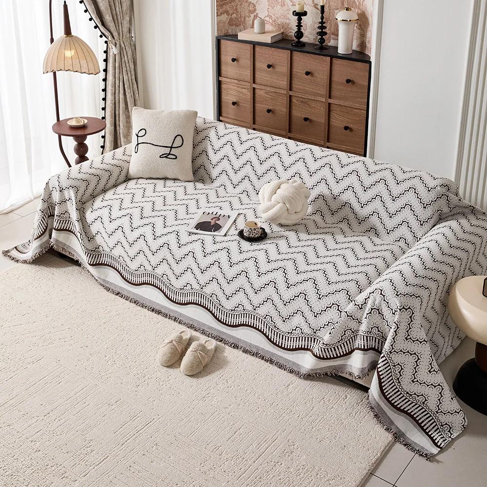 2025 Новое шениловое полотенце для дивана Четыре сезона Универсальное Современное Простое Нескользящая Подушка Универсальный Тканевый Чехол для Дивана