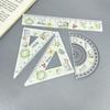 4pcs Math Geometry Tools Ruler Set Melon Dog Straight Ruler Portable Triangle Rulers  School Office