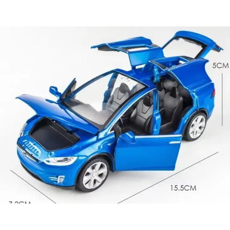 1:32 Модель X Модель S Сплав Модель автомобиля Литые под давлением Металлические Игрушечные транспортные средства Модель автомобиля Симуляция Звук и свет Коллекция Детский подарок