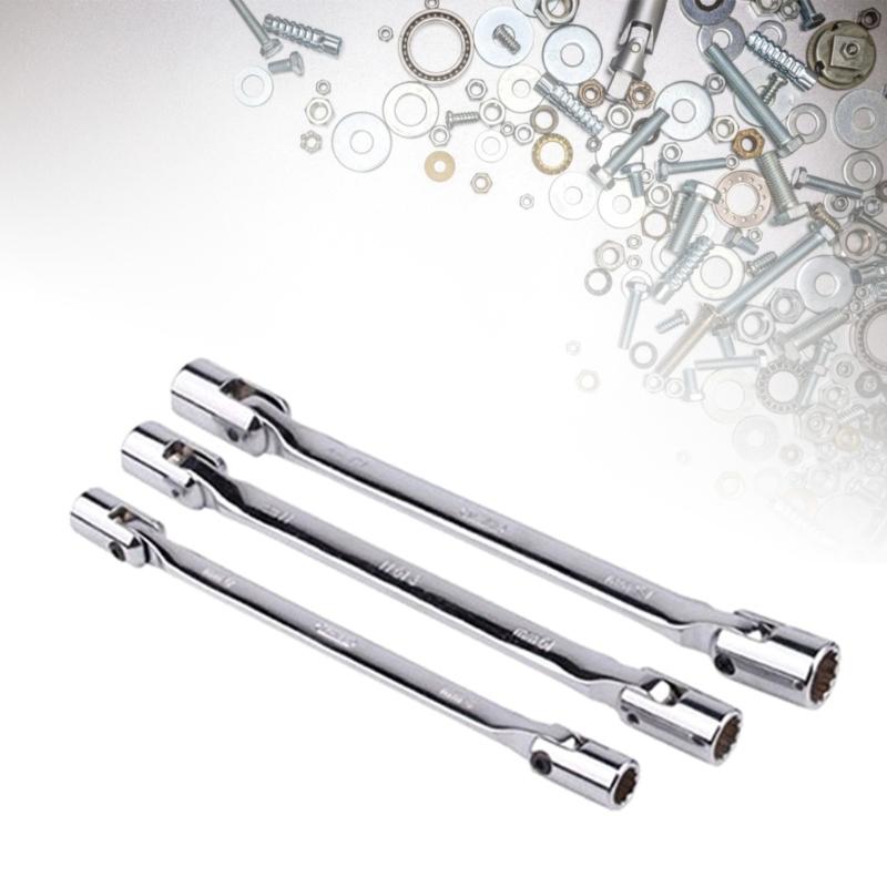 Metric Double Ended 12 Point Swivel Head Wrench Compact Reliable Tool for DIY Projects Repairs Automotive Maintenance 3x