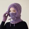 New Winter Cycling Fleece Thickened Warm Needle Wool Pullover Hat Women's Scarf Integrated Ear Protection Knitted Hat