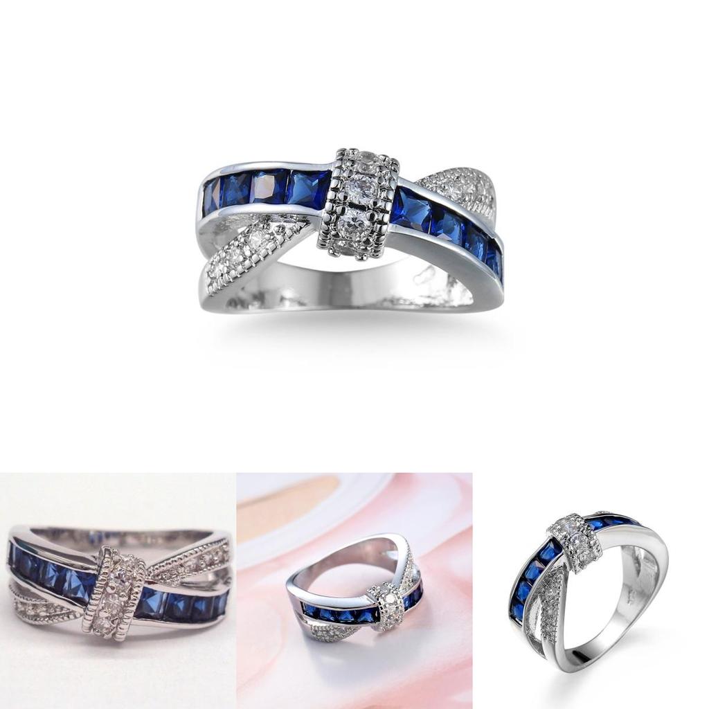 Геометрическое медное кольцо с потрясающим дизайном креста из циркония в нескольких элегантных цветах