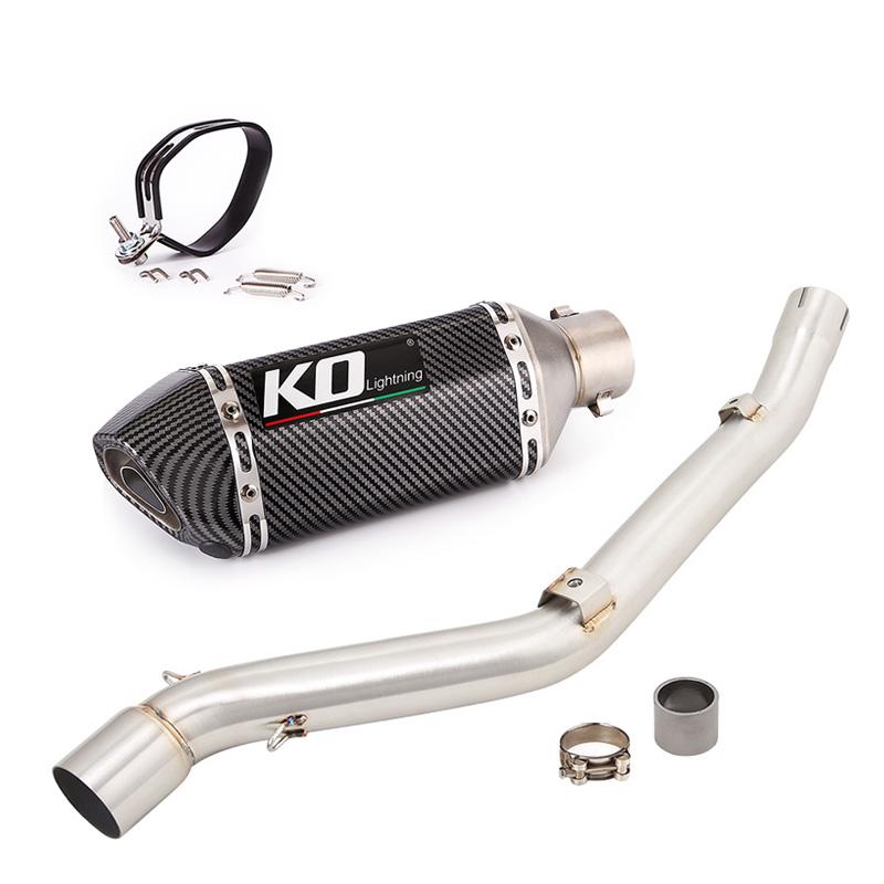 51MM Exhaust Pipe For Suzuki DR650 \ S \ SE 19-22 Motorcycle Muffler Mid Link Pipe Escape Connect Tube Slip On Stainless Steel