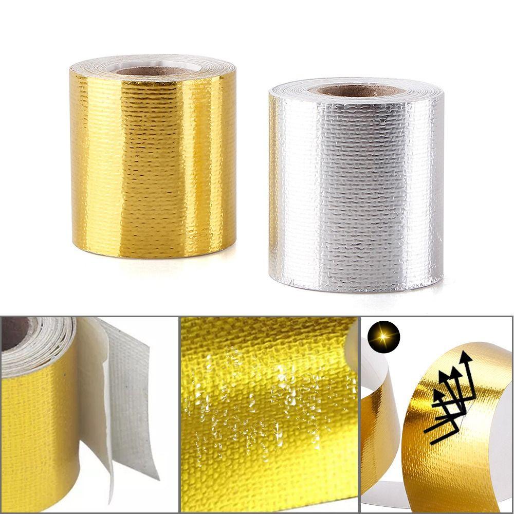 5CM*5M Exhaust Pipe Protector Aluminum Foil Thermal Fiber Cloth Motorcross