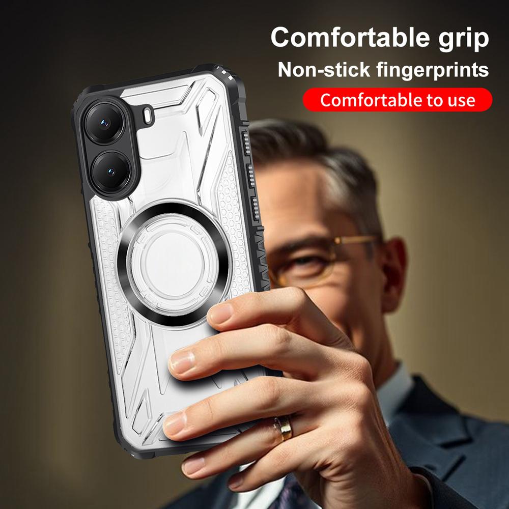 KEYSION Прозрачный магнитный чехол для Xiaomi POCO X7 Pro 5G Мягкий силикон+ПК Сверхпрочный противоударный чехол для телефона для Redmi Turbo 4