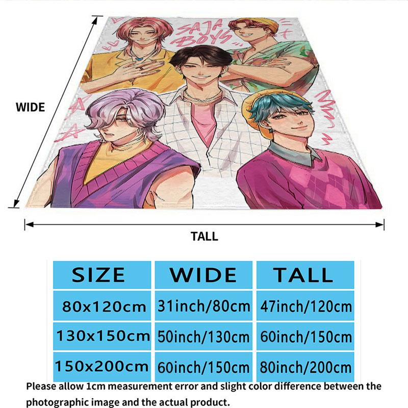 1PC Kpop Demon Hunters Patterned Flannel Blanket Suitable For All Seasons For Home Decor Warmth And Comfort Gifts Holiday Present