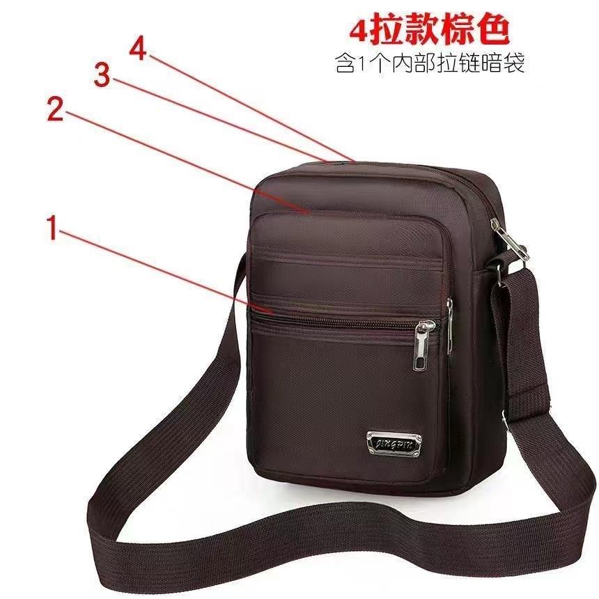 Waterproof Fashion Bag Men'S Bag Shoulder Crossbody Bag Multi-Layer Pocket Cashier Bag Men'S And Women'S Business Bag Collection Wallet Hundred
