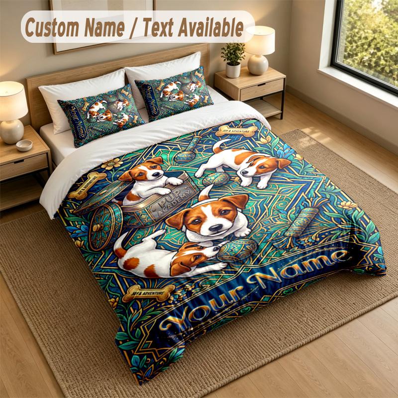 Decorative Artwork Theme Personalized 3Pcs Bedding Set Custom Text & Name 1 Sheet 2 Pillowcases Household Bedding 1pc
