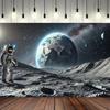 Фон с перспективой Земли и Луны, фотостудия, гостиная, тканевый фон на тему уличного фестиваля