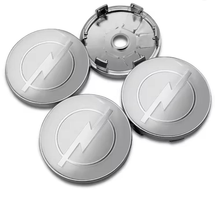 Гибкие центральные колпачки на колеса 56/60 мм - Металлические наклейки с 3M-клеем, совместимые с Opel Corsa/Astra/Mokka, Универсальные наклейки на ступицы колес