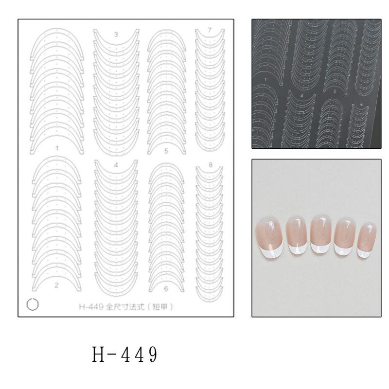 Fully Transparent Hollow French Nail Stickers Spray Painting Stencil French Edges Templates Patting Glue Adhesive Auxiliary Tool