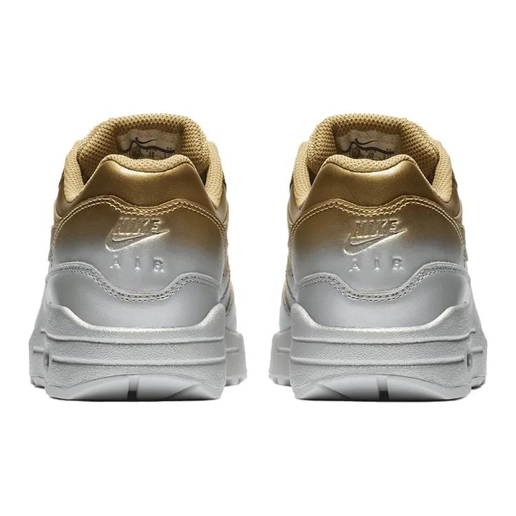 Nike Womens Air Max 1 LX 'Metallic Gold Platinum' (women's sizes) Metallic Gold / Flat Gold / White / Metallic Platinum Running Shoes 917691 700