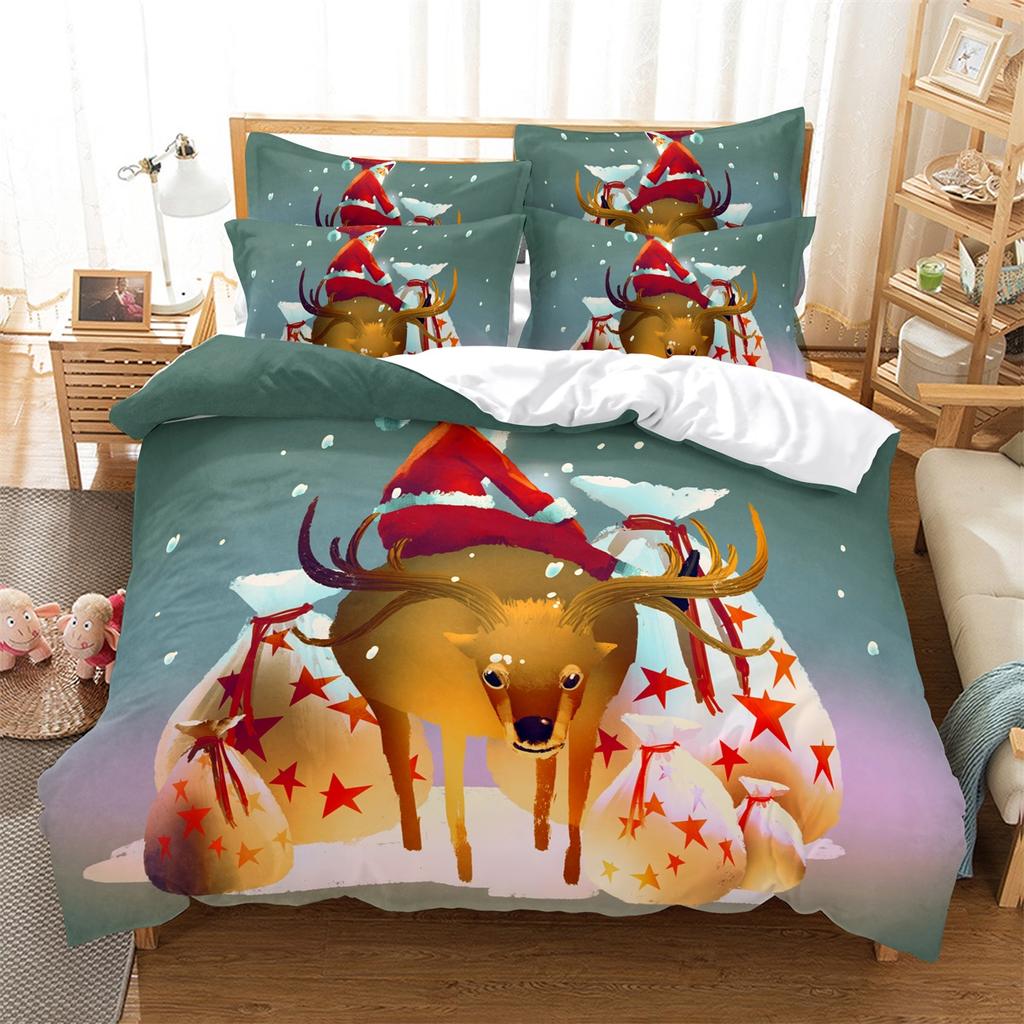Рождественский комплект постельного белья, двуспальный комплект постельного белья, комплект постельного белья для спальни, комплект постельного белья AU King, полноразмерное украшение для дома