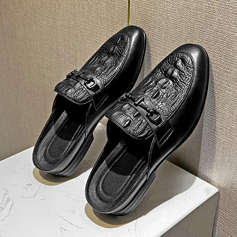 Дизайнерские мужские повседневные туфли модного бренда, высококачественные роскошные шлепанцы из натуральной кожи, модные летние полуботинки 2025 для мужчин, мокасины