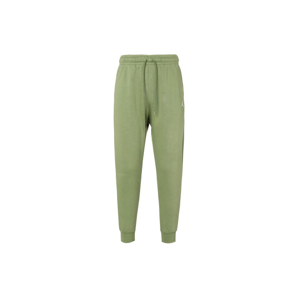 Jordan Essentials Solid Casual Joggers With Cuff Knit And Fleece Men Bottoms Light-Olive-Yellow FJ7780-340