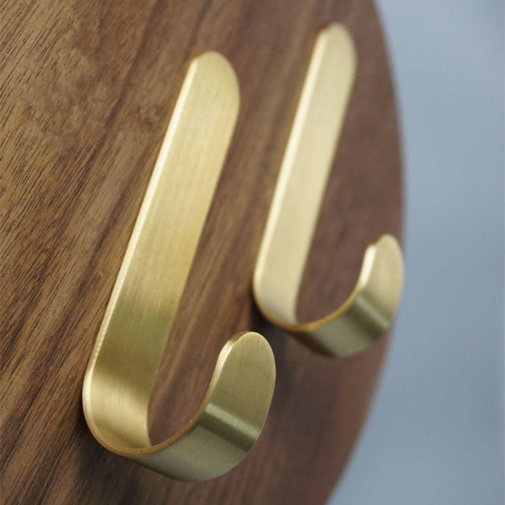 Gold Wall Hook Brass Coat Hook Sticky Bathroom Kitchen Accessories  for Kitchen Bathroom