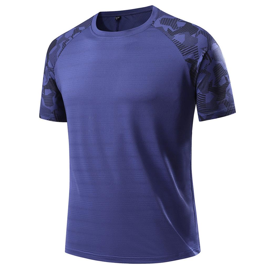 Мужская летняя облегающая дышащая одежда из шелка с круглым вырезом, быстросохнущая, повседневная спортивная футболка, топы